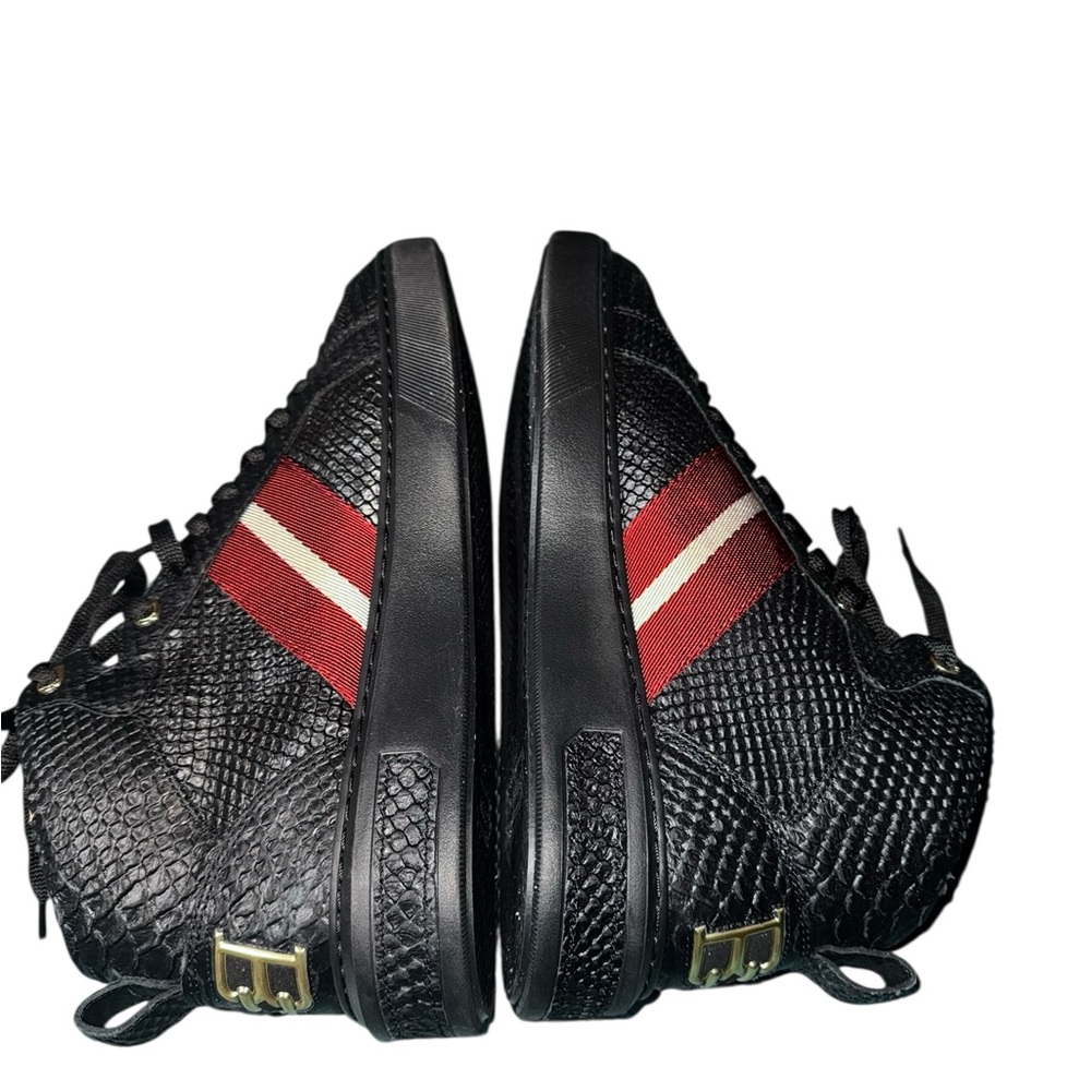 Men’s BALLY Croc Embossed Leather Sneakers US 8.5 - Picture 5 of 9